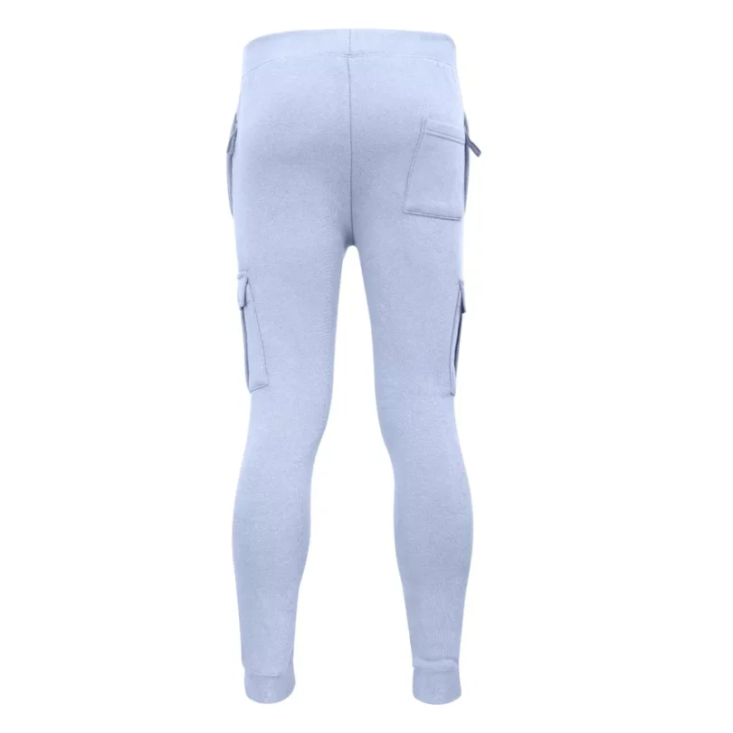 Mens Cargo Joggers Fleece Bottom Elasticated Gym Trouser Sweatpants ZIP Pockets - Image 17
